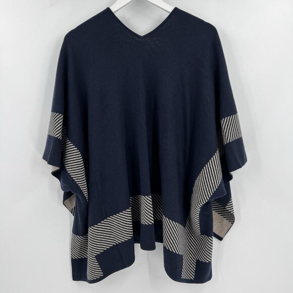 Cabi Open Front Wrap Shawl Reversible Cardigan Sweater Blue Style 3163 Size XS/S - Picture 5 of 9